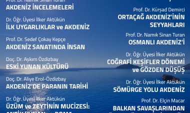 1. Akdeniz Dünyası Seminerleri Baharda Başlıyor