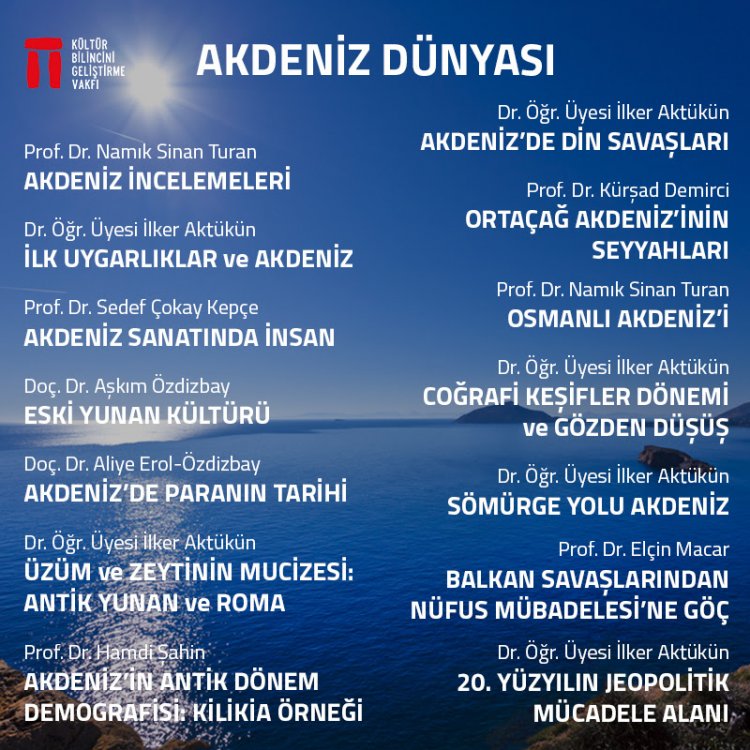 1. Akdeniz Dünyası Seminerleri Baharda Başlıyor