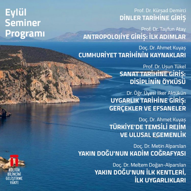 Tarih, Arkeoloji ve Sanat Seminerleri Eylül Programı