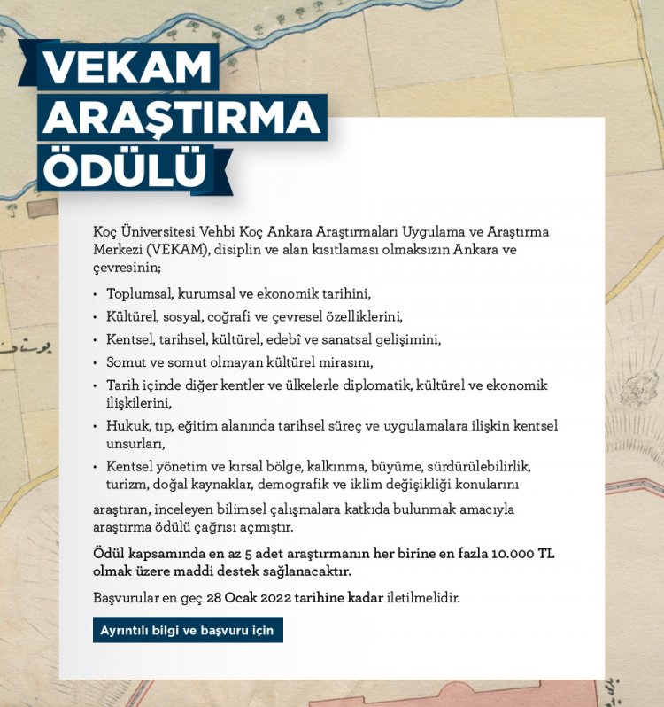 VEKAM 2022 Araştırma Ödülülleri // Call for VEKAM Research Awards