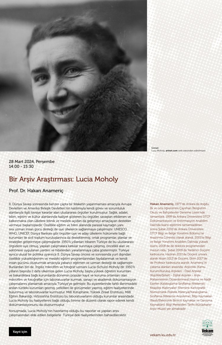 VEKAM Konferans- Prof. Dr. Hakan Anameriç | Bir Arşiv Araştırması: Lucia Moholy