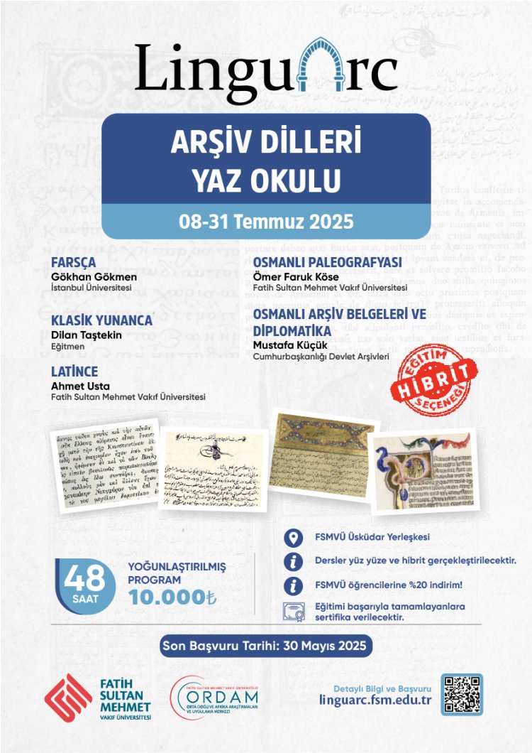 LinguArc - Arşiv Dilleri Yaz Okulu Başlıyor